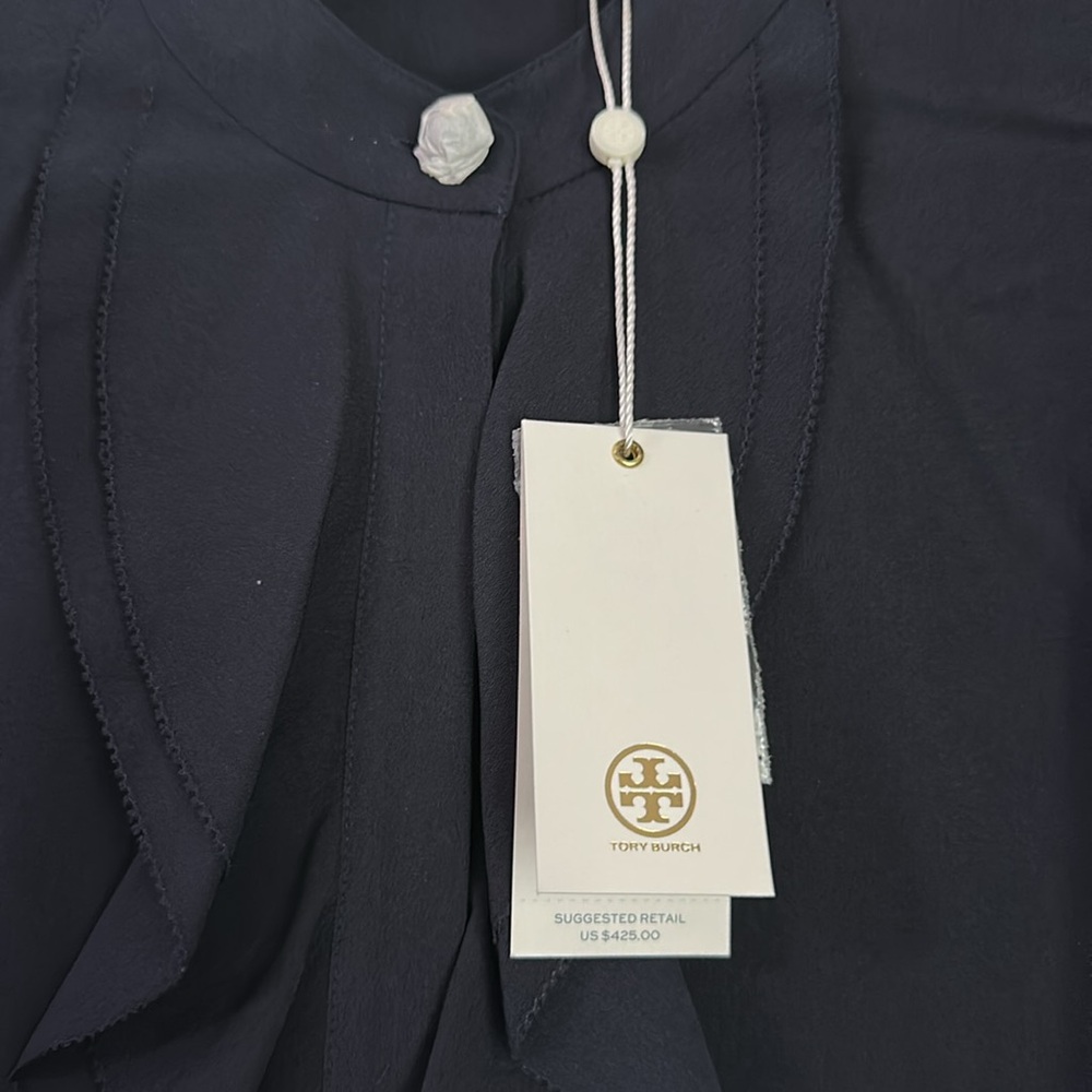 Tory Burch NWT The Jane Dress – Navy Button-Down Silhouette (Knee Length) - Picture 9 of 15